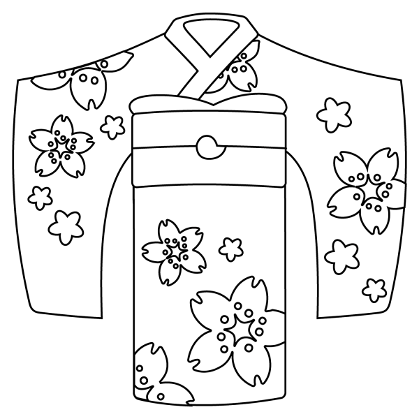 Kimono Emoji coloring page image