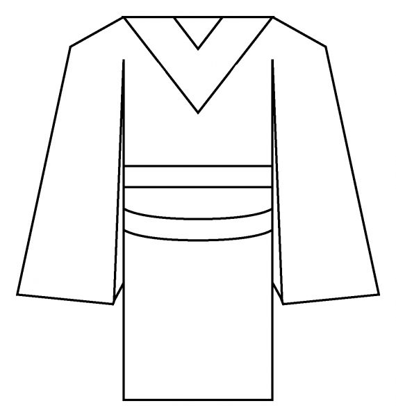 Kimono Emoji coloring page image