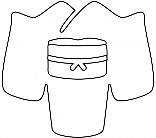 Kimono Emoji coloring page image