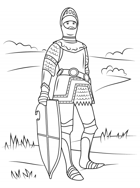 King Arthur coloring page image