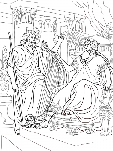 King David and Nathan coloring page image