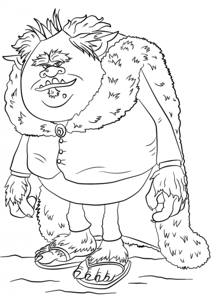 King Gristle from Trolls coloring page image