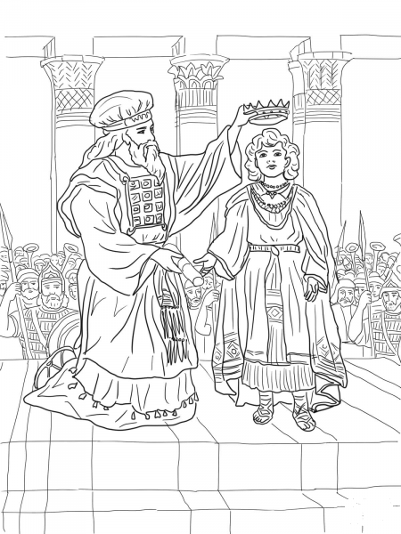 King Joash Crowned coloring page image