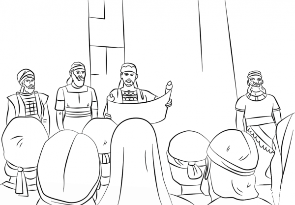 King Josiah Scroll coloring page image