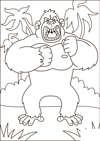 King Kong coloring page image