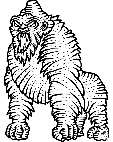 King Kong coloring page image
