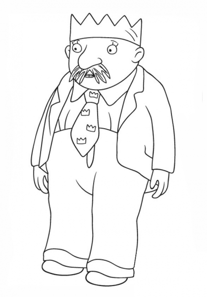 King, Little Princess’s Dad coloring page image