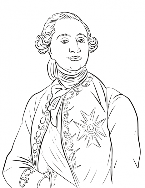 King Louis XVI coloring page image