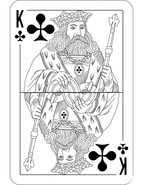 King of Clubs Charlemagne Satin Deck coloring page image
