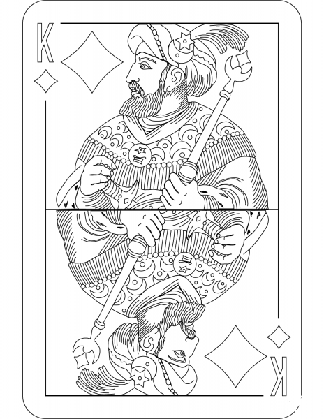King of Diamonds Charlemagne Satin Deck coloring page image