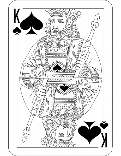 King of Spades Charlemagne Satin Deck coloring page image