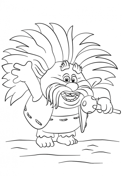 King Peppy from Trolls coloring page image