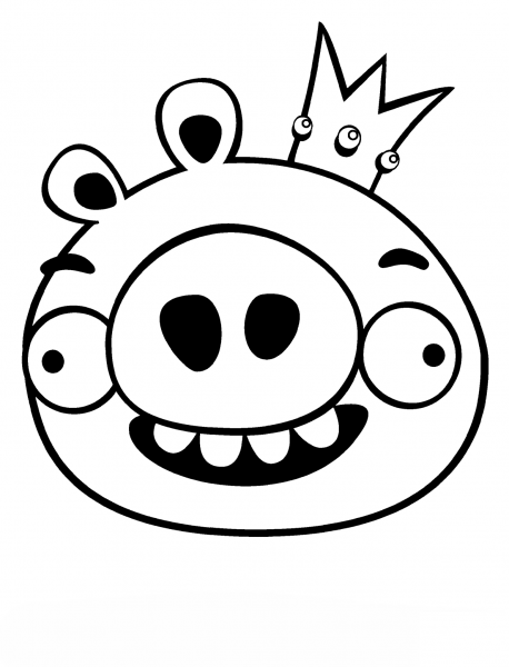 King Pig coloring page image