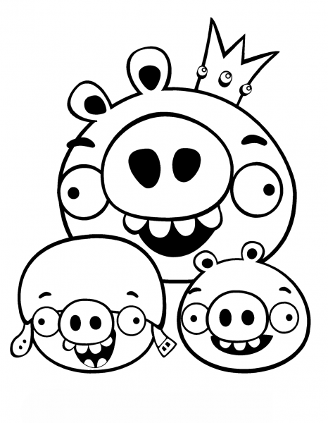 King Pig, Corporal and Minion coloring page image