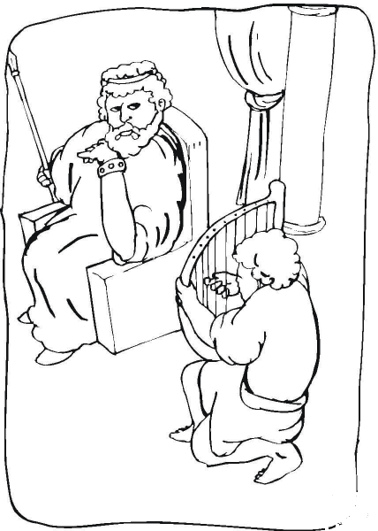 King Saul  coloring page image