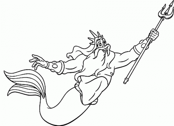 King Triton  coloring page image