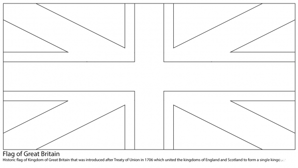 Kingdom of Great Britain Flag coloring page image