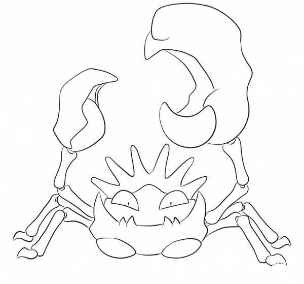 Kingler coloring page image