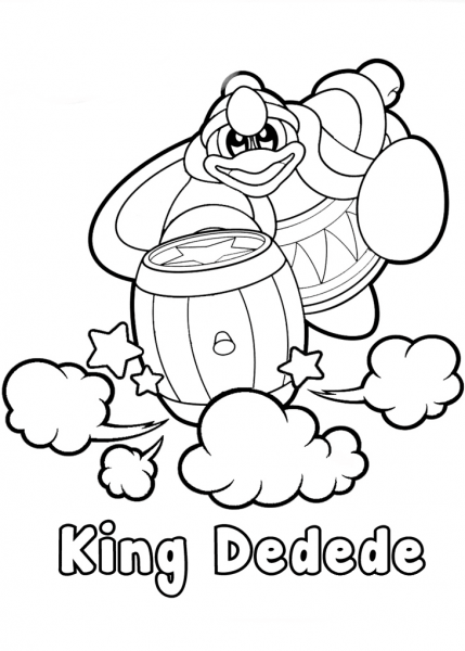 Kirby King Dedede coloring page image