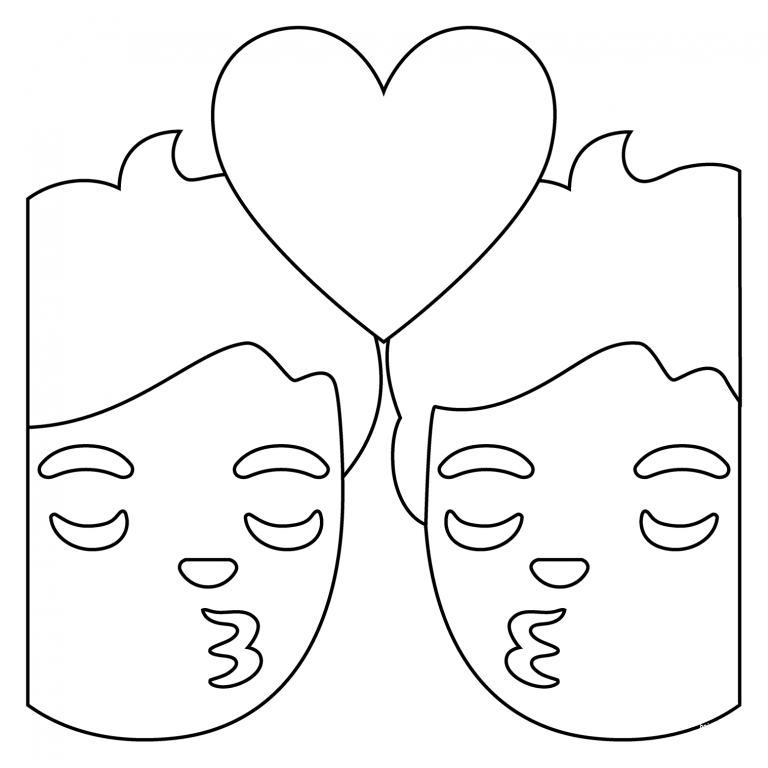 Kiss Emoji coloring page - ColouringPages