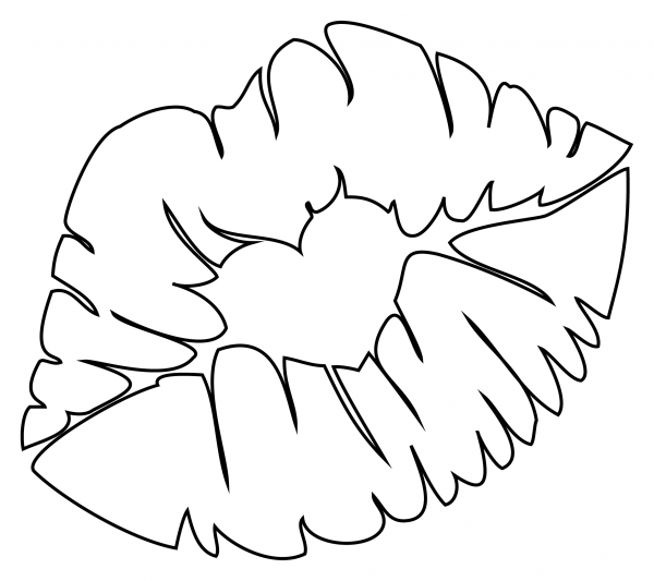 Kiss Mark coloring page image