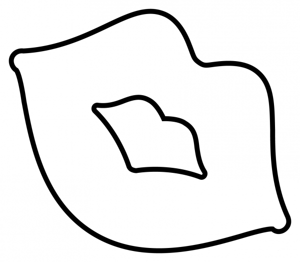 Kiss Mark Emoji coloring page image