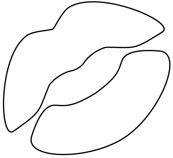 Kiss Mark Emoji coloring page image