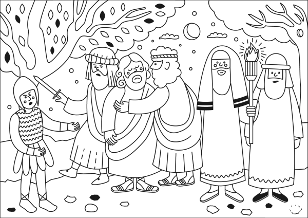 Kiss of Judas coloring page image