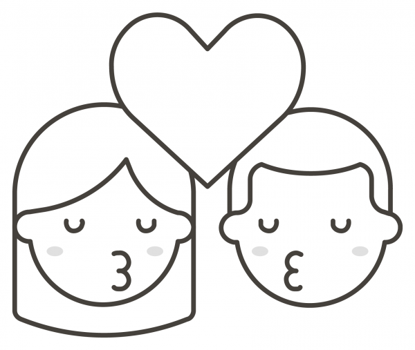 Kiss Woman and Man coloring page image