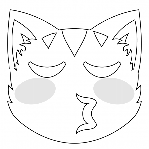 Kissing Cat coloring page image