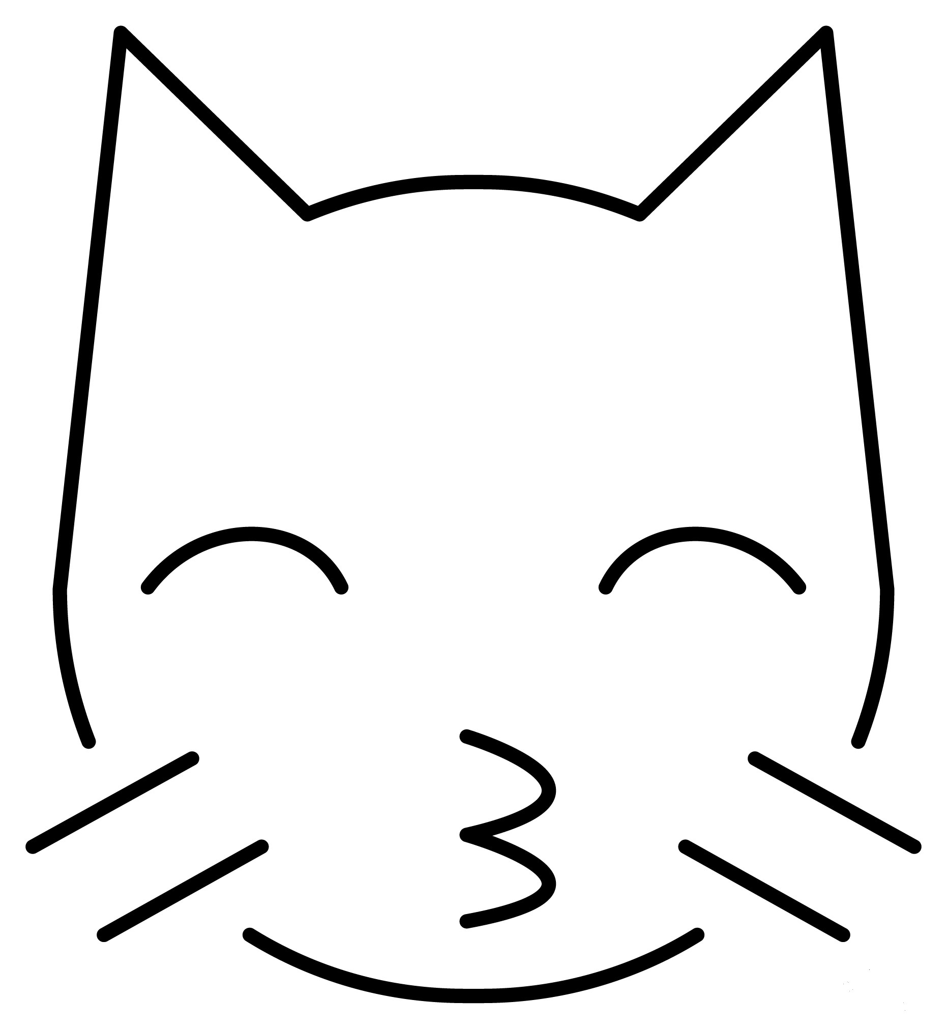 Kissing Cat Emoji Coloring Page Colouringpages