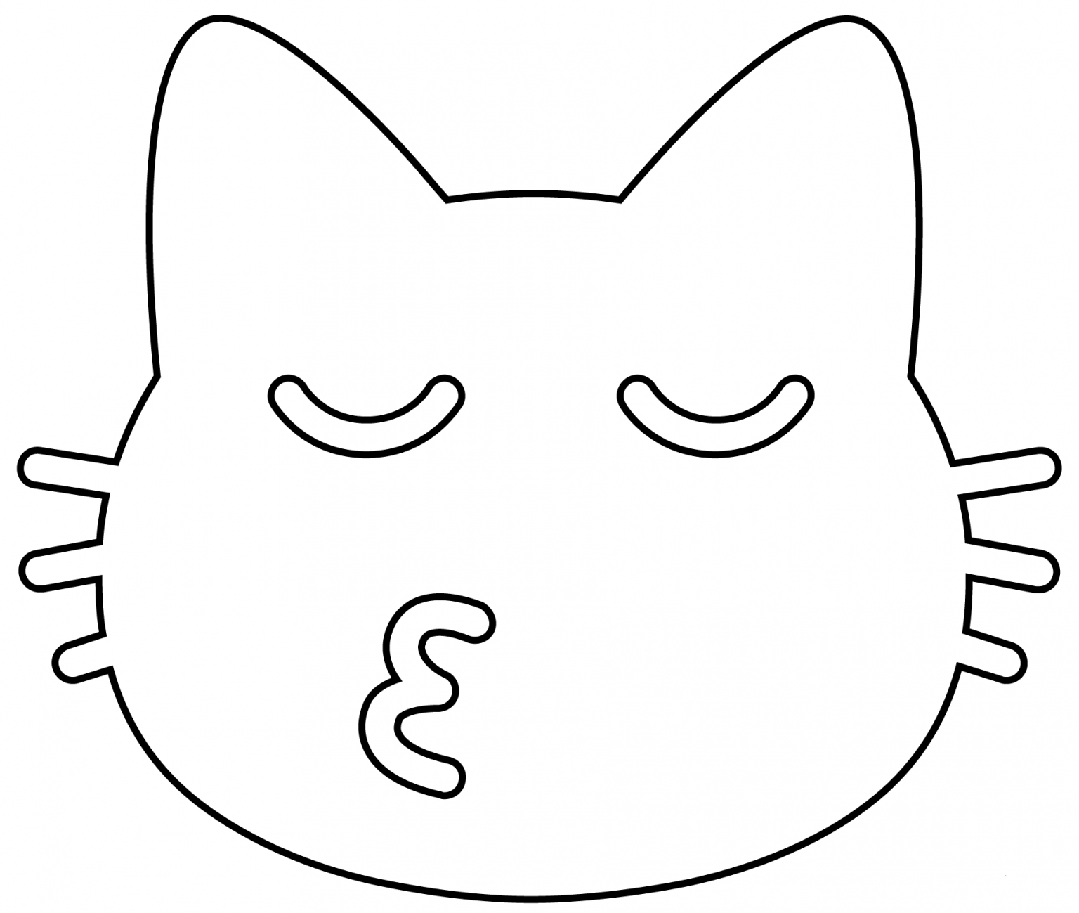 Kissing Cat Emoji Coloring Page Colouringpages