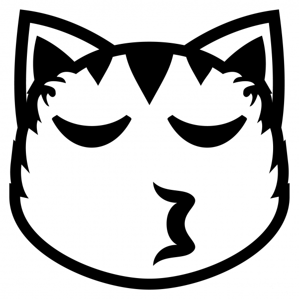 Kissing Cat Emoji coloring page image