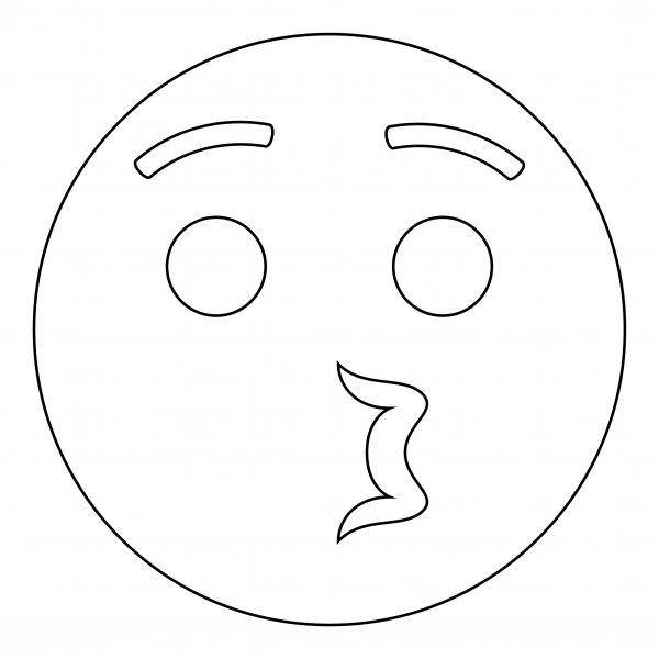 Kissing Face coloring page image