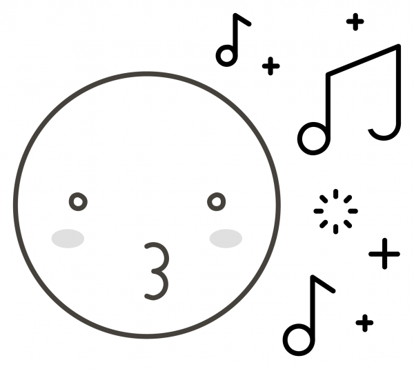 Kissing Face coloring page image