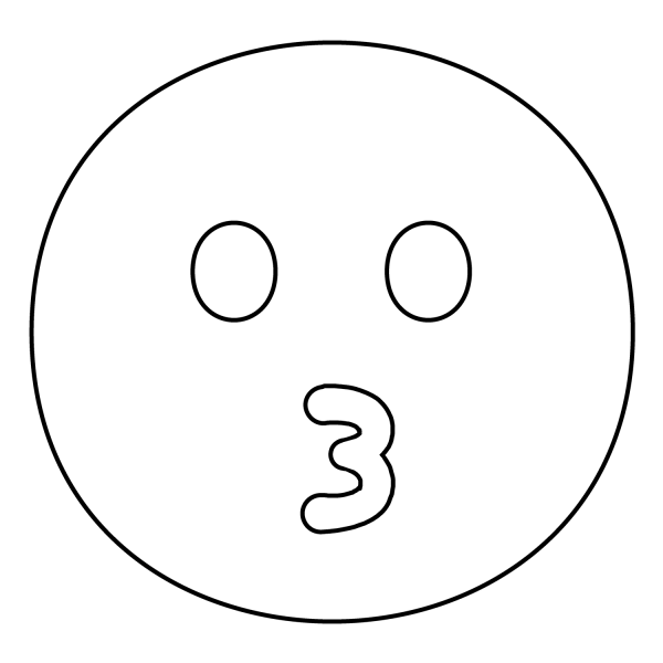 Kissing Face Emoji coloring page image