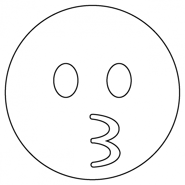 Kissing Face Emoji coloring page image