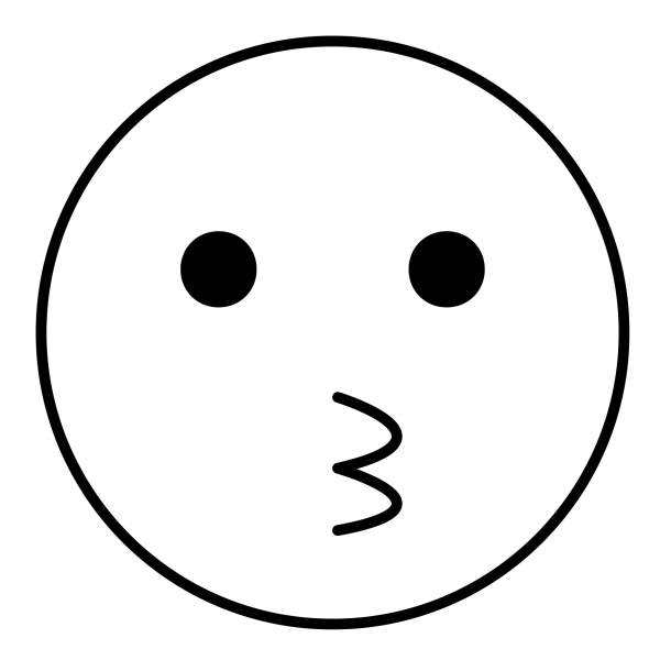 Kissing Face Emoji coloring page image