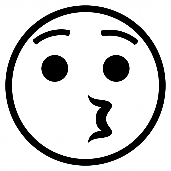 Kissing Face Emoji coloring page image