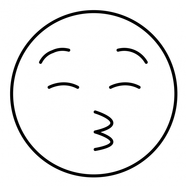 Kissing Face with Closed Eyes Emoji coloring page image
