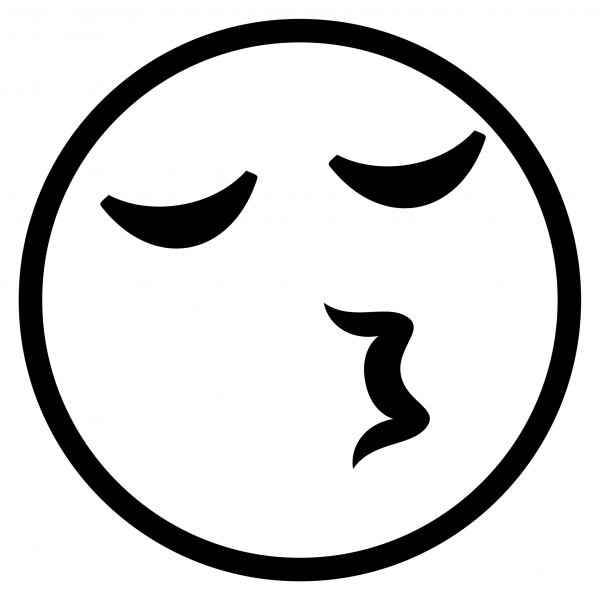 Kissing Face with Closed Eyes Emoji coloring page image