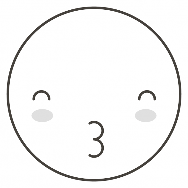 Kissing Face with Smiling Eyes coloring page image