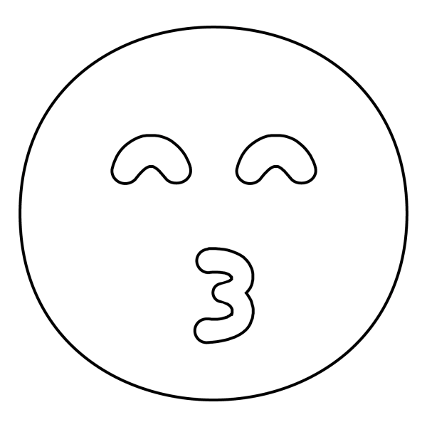Kissing Face with Smiling Eyes Emoji coloring page image