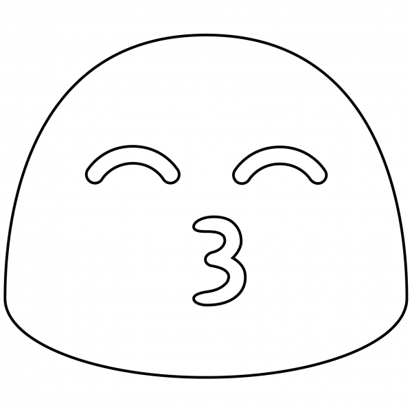 Kissing Face with Smiling Eyes Emoji coloring page image