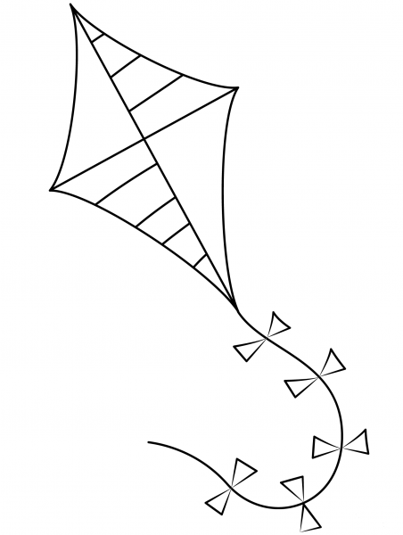 Kite coloring page image