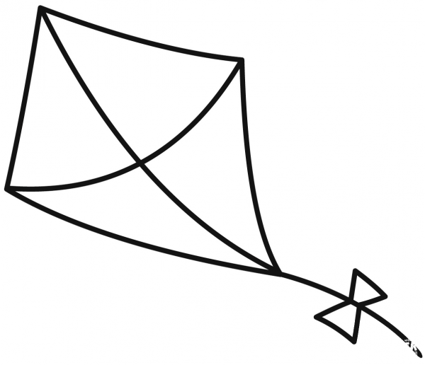Kite coloring page image
