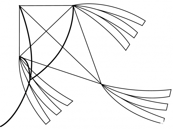 Kite coloring page image