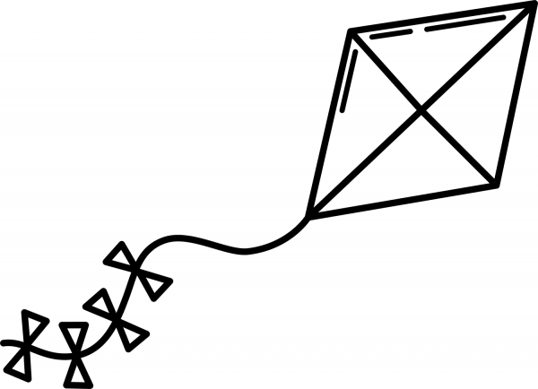 Kite coloring page image