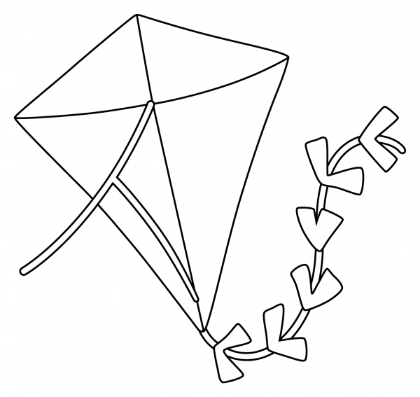 Kite Emoji coloring page image