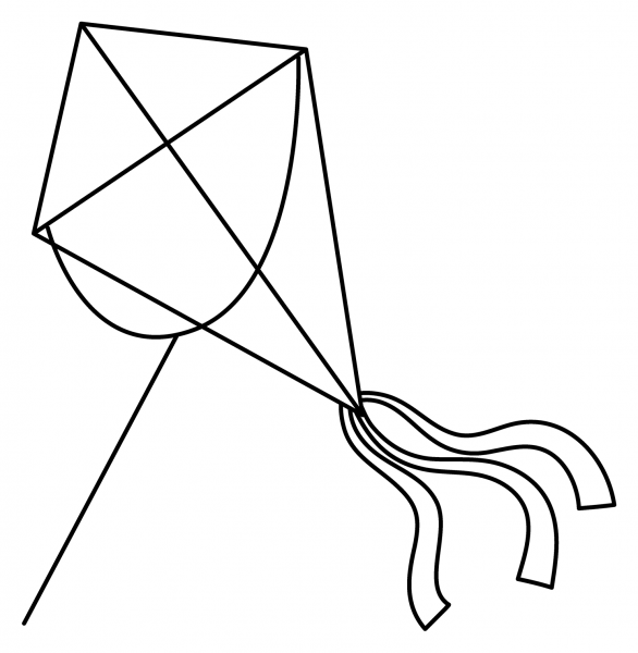 Kite Emoji coloring page image